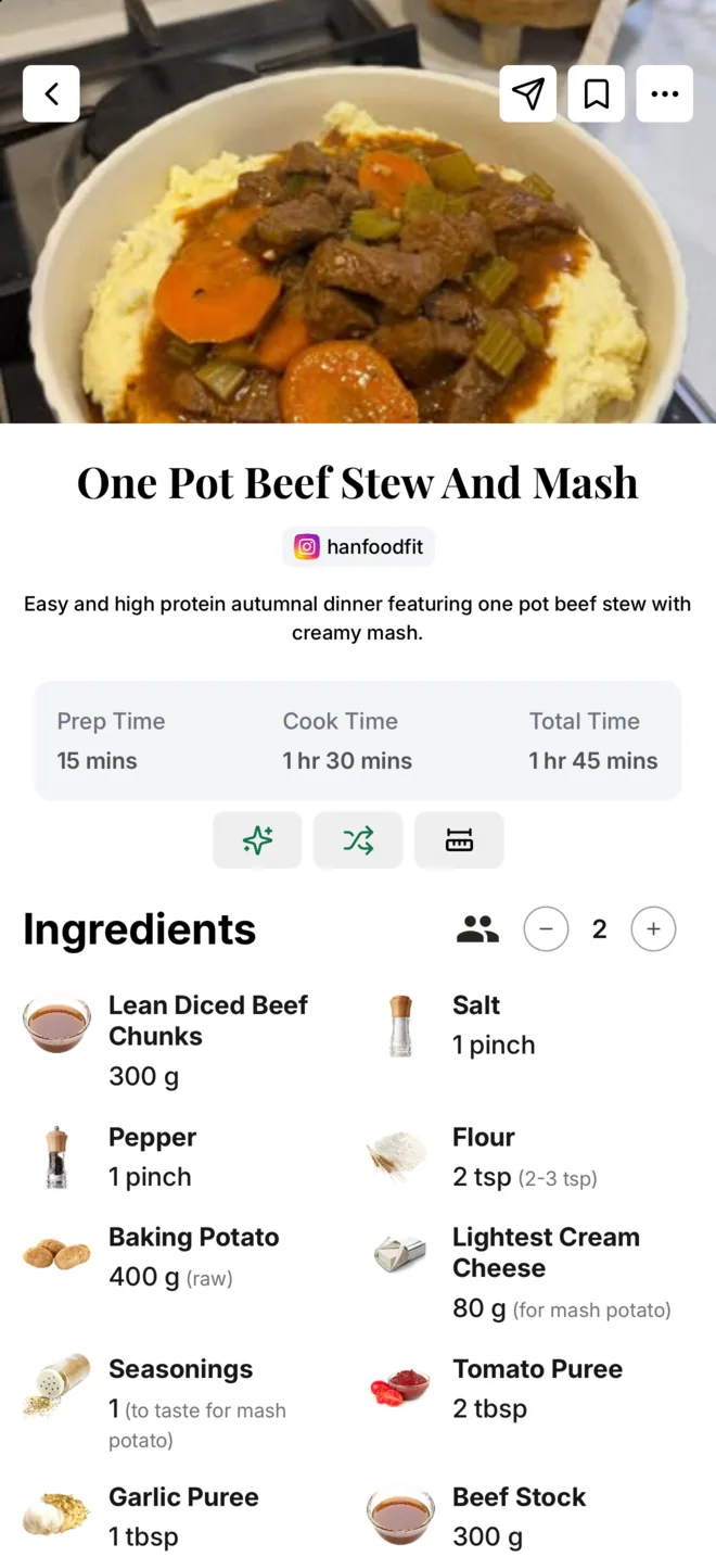 One pot beef stew and mash, the original recipe in Citron